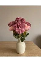 YASİMA 7 kafalı 40 cm Karanfil Gül Kurusu Pembe Renginde Ev Vazo Dekor Ürünü