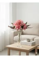 YASİMA PEMBE ÇAN ÇİÇEĞİ VE KIRMIZI KILIÇ ÇİÇEĞİ ARANJMANI YILBAŞI ÖZEL GÜN EV DEKORASYON