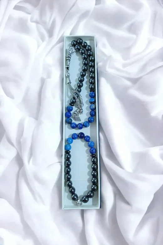 Y&B TB.LAPİS01 Lapis Ve Hematit Doğal Taş Tesbih & Bileklik