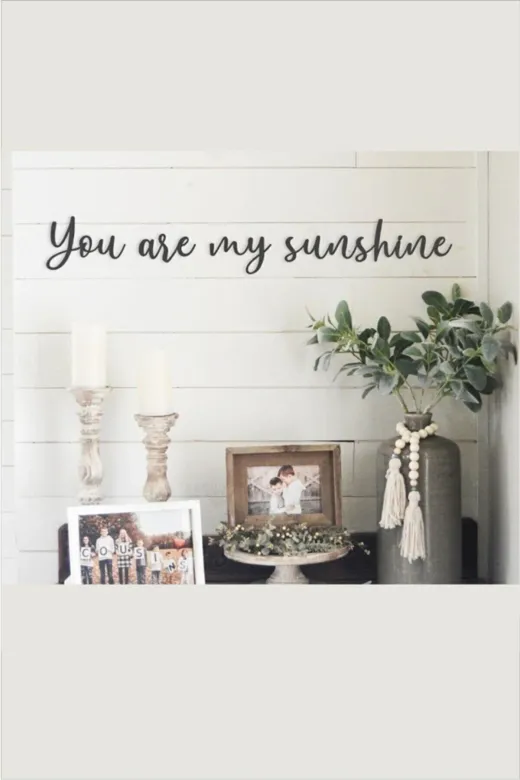 yekeatolye YD015 You Are My Sunshine Ahşap Duvar Yazısı