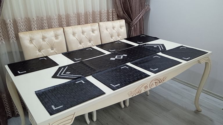 yemekteyiz yemek seti boncuk işlemeli 9parça M02