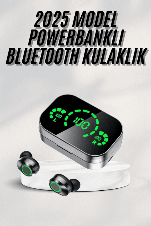 Yeni Nesil Bluetooth Kulaklık Çağrı Cevaplayabilen Dijital Göstergeli Powerbankli