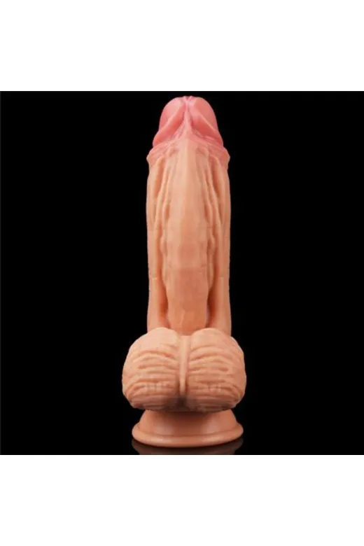 Yeni Nesil Çift Katmanlı 24,5 Cm Realistik Dildo Penis