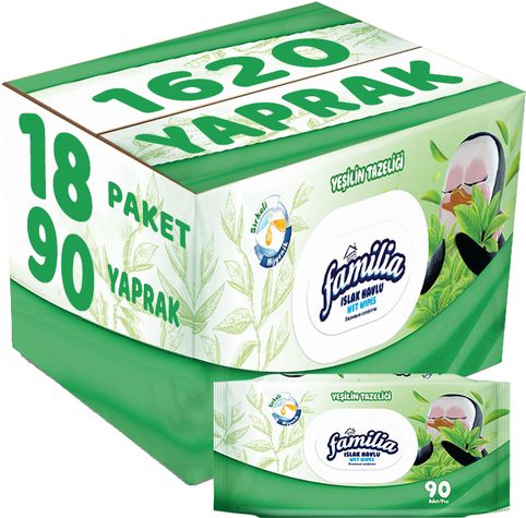 Yeşil Taze Mendil 90 Yaprak 18 Li Set 1620 Yaprak