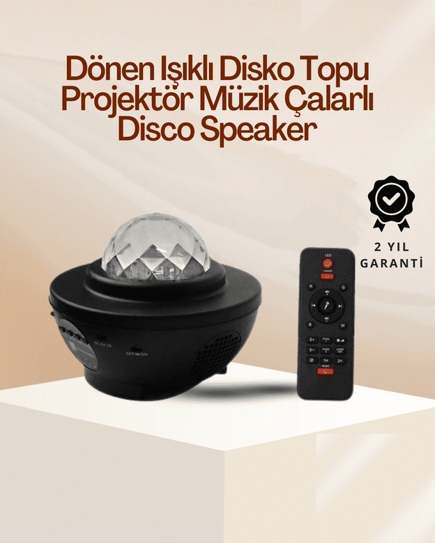 Yıldız &amp; Okyanus Dalga Projektörü – Bluetooth / USB Hoparlörlü