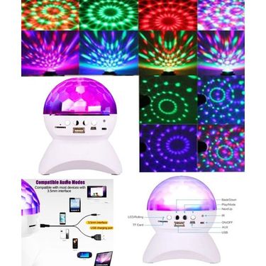 Ymx-s10 Yumax Led Işıklı Disko Topu Şarjlı Bluetooth Hoparlör Tavan Işık Yansıtma Led Işık