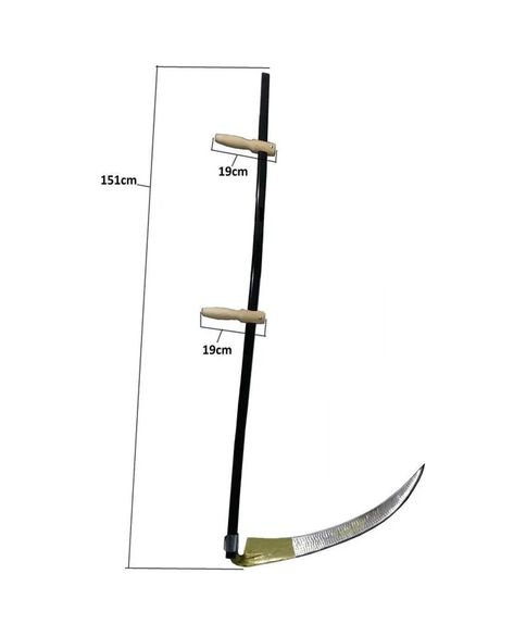 YNT İthalat 76831155 Komple Tırpan - Metal Saplı 6 Parça Set - Ahşap Elcik 70 Cm