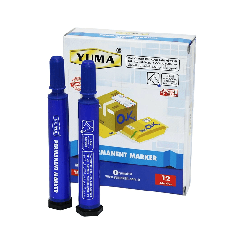 YNT İthalat AH-AVH-1104 Yuma Ym-790M Mavi Koli Kalemi 12