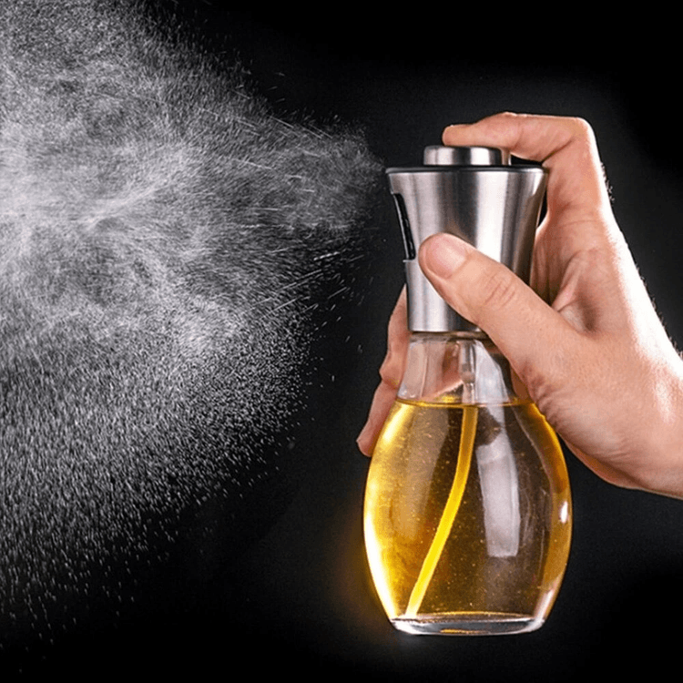 YNT İthalat AK-A517 Paslanmaz Çelik Başlıklı Cam Spray Yağdanlık