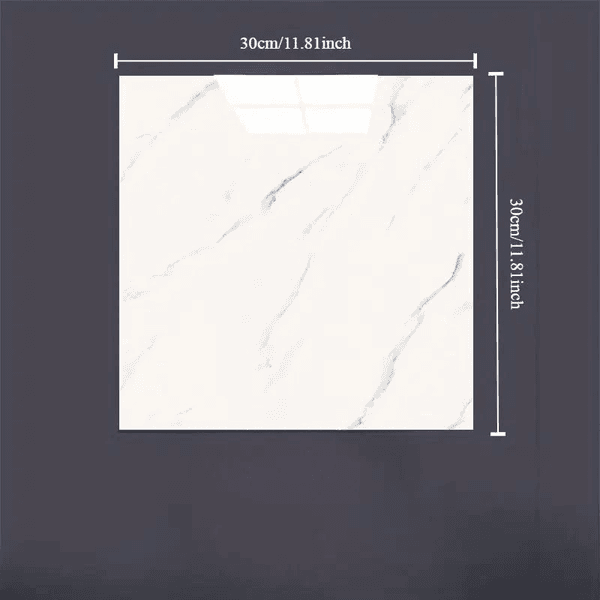YNT İthalat AK-A919 Beyaz Mermer Desenli Alüminyum Plastik Duvar Sticker (30*30)