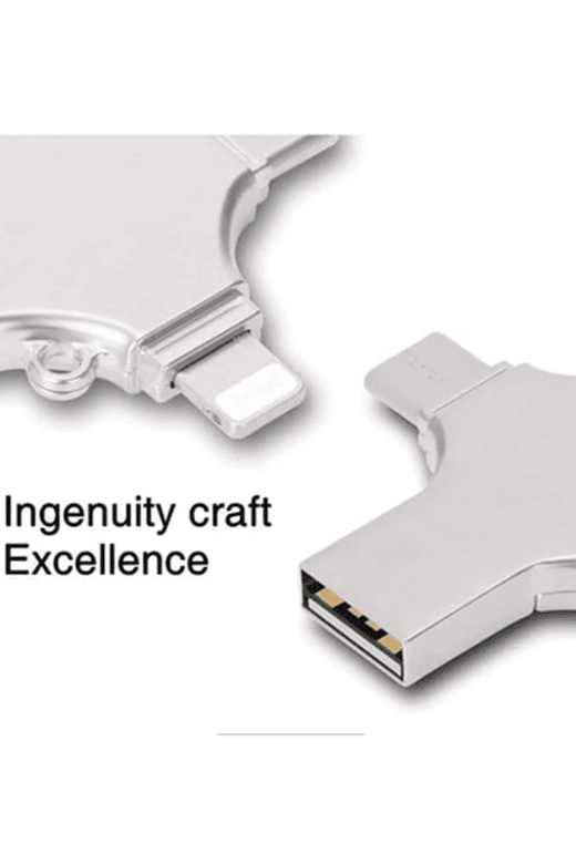 YNT İthalat EM-128gb Otg 4In1 Cep Telefonu Çok Fonksiyonlu Usb Flash Bellek 128 Gb Type-C, Micro Sd Ve Kart Okuyucu