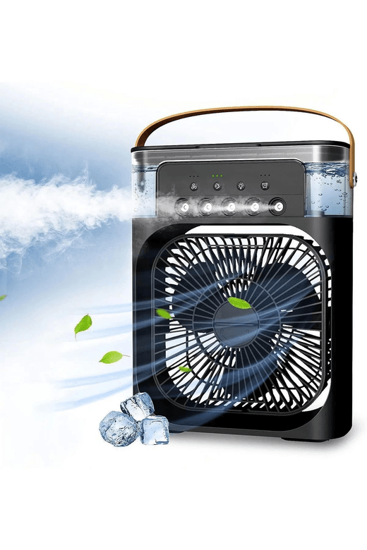 YNT İthalat EM-buhar1 Taşınabilir Işıklı 5 Spreyli Vantilatör Buzlu Buharlı Vantilatör Mini Fan Nemlendirici