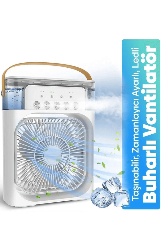 YNT İthalat EM-buhar2 Taşınabilir Işıklı 5 Spreyli Vantilatör Buzlu Buharlı Vantilatör Mini Fan Nemlendirici