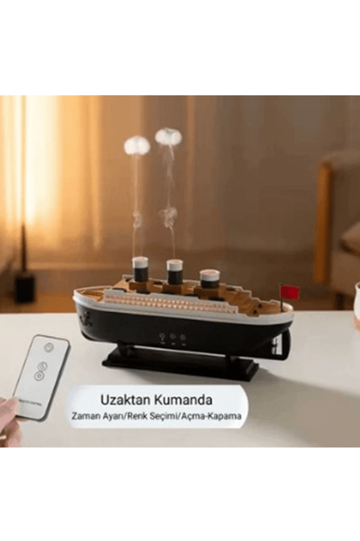 YNT İthalat EM-Gemi Hava Titanic Gemi Hava Nemlendirici Işıklı Fonksiyonlu Buhar Makinesi Kumandalı