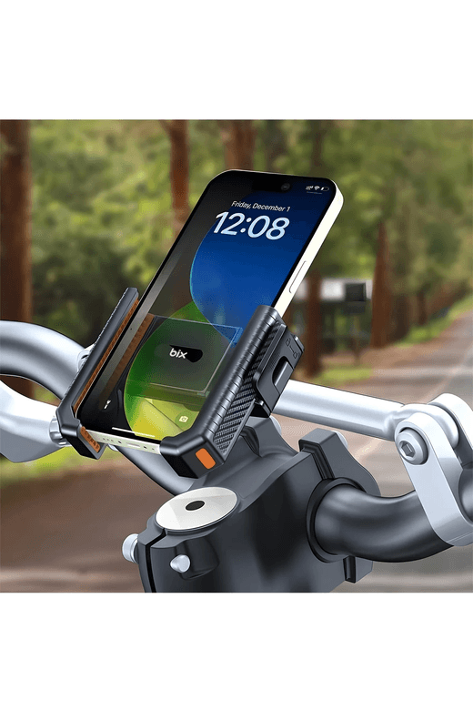 YNT İthalat EM-telefon tutucu2 Gidon Bağlantılı Bisiklet Motosiklet İçin Esnek Abs 4-7.8″ İnç Telefon Tutucu 360° Dönebilen Tasarım