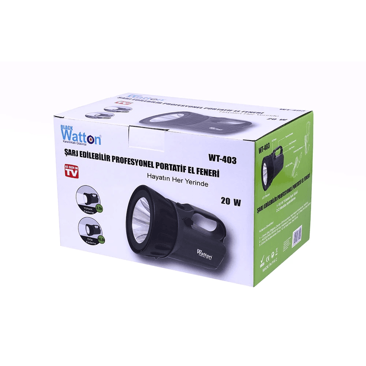 YNT İthalat GF-GUVF-480 Şarj Edilebilir Profesyonel Portatif El Feneri Wt-403
