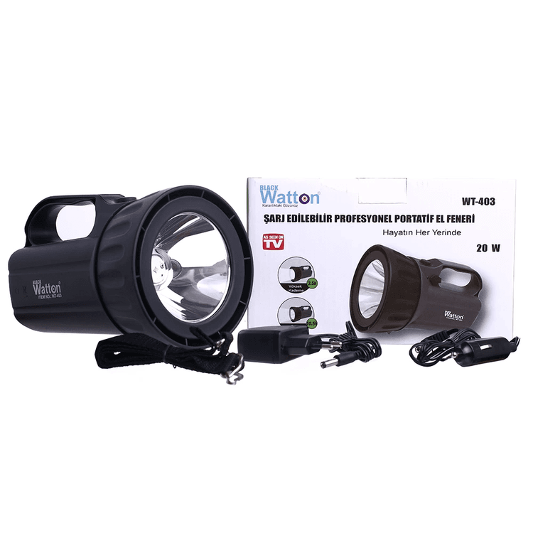 YNT İthalat GF-GUVF-480 Şarj Edilebilir Profesyonel Portatif El Feneri Wt-403