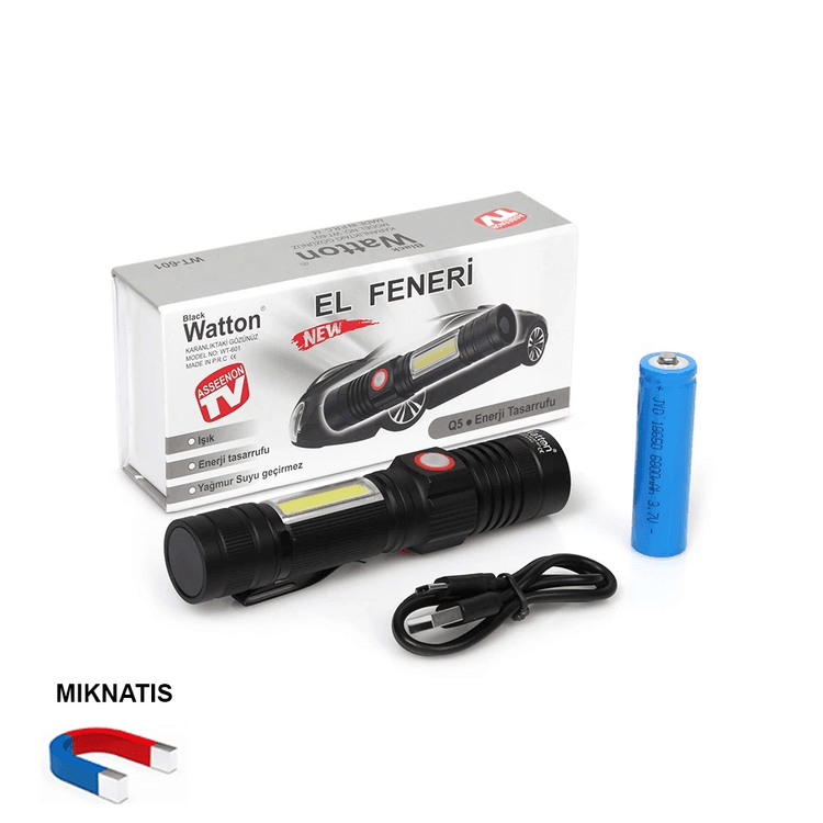 YNT İthalat GF-GUVF-559 Geniş Açılı P50 Led Şarjlı El Feneri  Wt-601