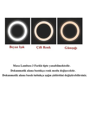 YNT İthalat GF-GUVF-560 Şarjlı Sarı Ve Beyaz Renk Masa Lambası  Wt-005