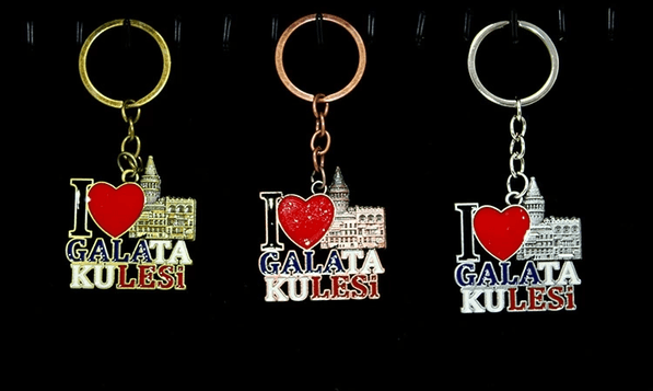 YNT İthalat KH-ALK2208 Metal Galata Kulesi Anahtarlık Alk2208