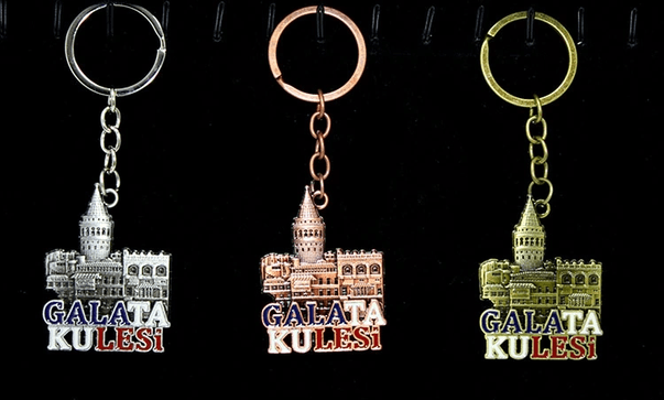 YNT İthalat KH-ALK2212 Metal Galata Kulesi Anahtarlık Alk2212
