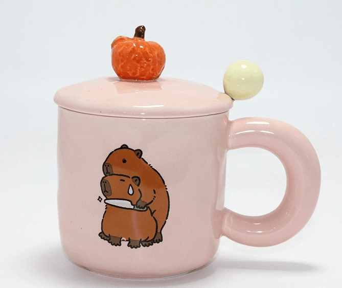YNT İthalat KH-ALK4504 3D Capybara Desenli Porselen Kupa Bardak Alk4504