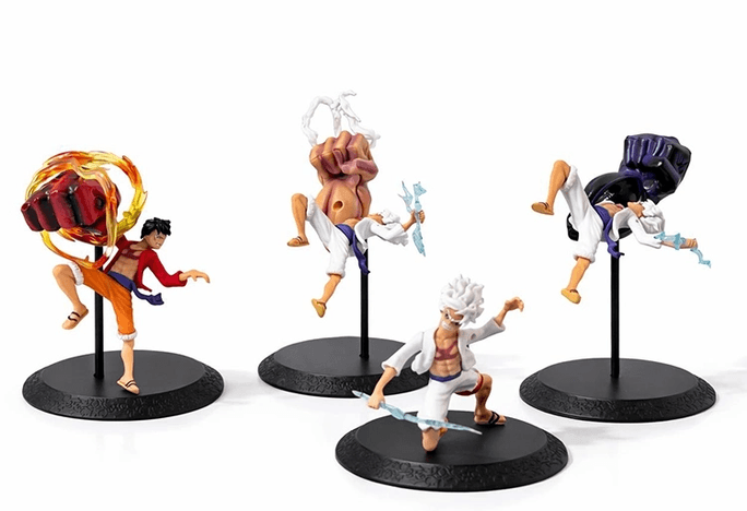 YNT İthalat KH-ALK5275 Anime One Piece Luffy Figürü 4'lü Set  Alk5275