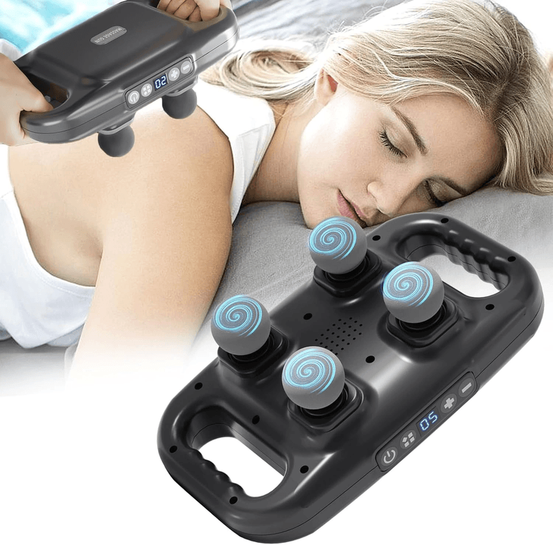 YNT İthalat RT-403 4 Başlıklı Masaj Sı - Ergonomik Derin Doku Sırt Ve Boyun Masaj Aleti Ağrı Ve Sızı Giderici
