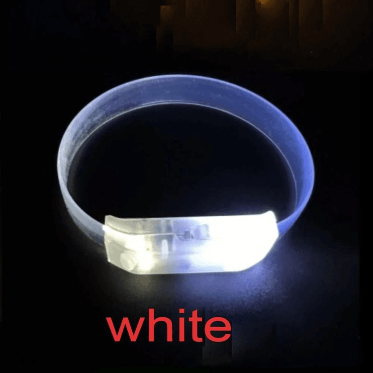 YNT İthalat SM-E095-B 3 Modlu Pilli Led Işıklı Esnek Parti Bilekliği Beyaz