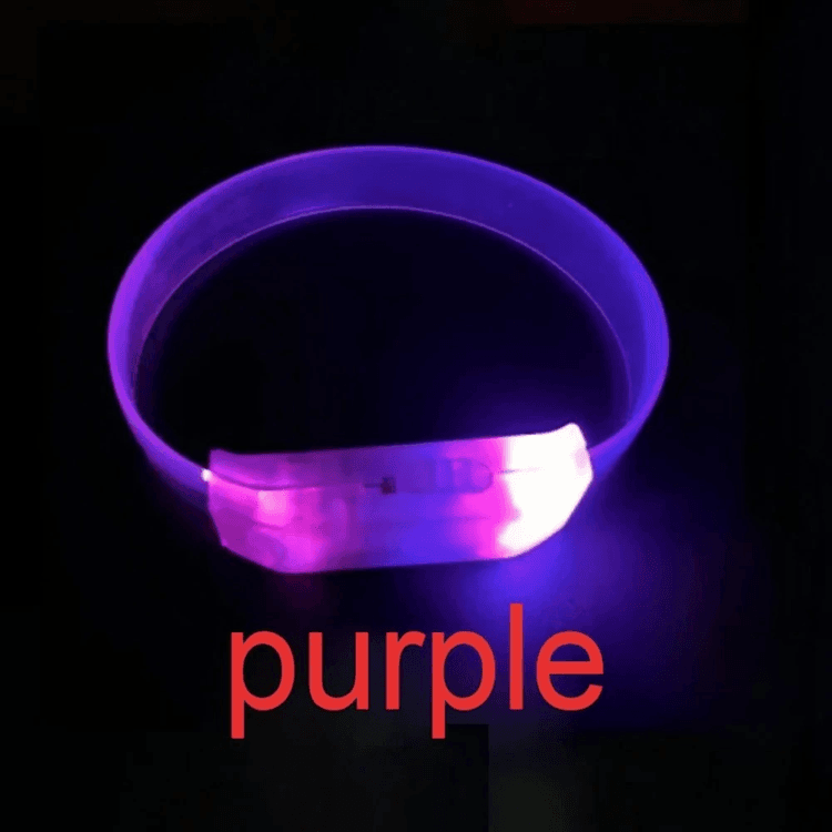 YNT İthalat SM-E095-MR 3 Modlu Pilli Led Işıklı Esnek Parti Bilekliği Mor