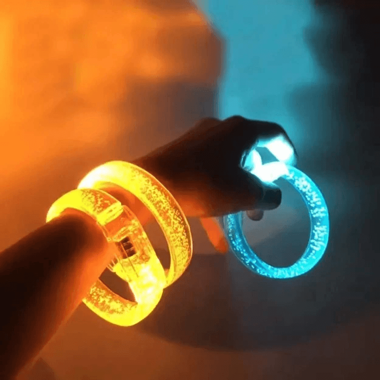 YNT İthalat SM-E158-T Turuncu Led Işıklı Baskı Yapılabilen Pilli Bileklik Bilezik 1,5 Cm Genişlik