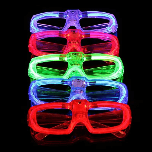 YNT İthalat SM-F008-M Mavi Led Işıklı Parti Gözlüğü 3 Modlu – Glow  Gece Eğlence Gözlüğü