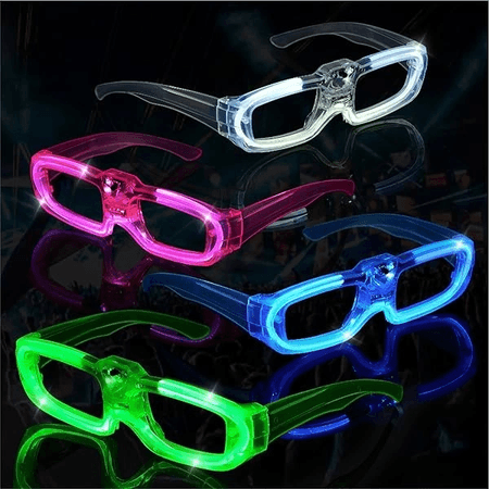 YNT İthalat SM-F008-Y Yeşil Led Işıklı Parti Gözlüğü 3 Modlu – Glow  Gece Eğlence Gözlüğü