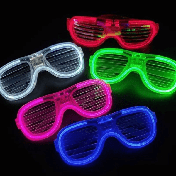 YNT İthalat SM-F010-5 Glow Model Led Işıklı Parti Gözlüğü 3 Modlu 5 Renk 5 Adet