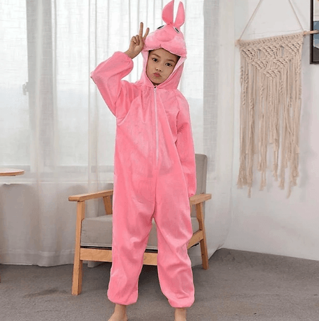 YNT İthalat SM-SMR-B153 Çocuk Tavşan Kostümü Pembe Renk 4-5 Yaş 100 Cm