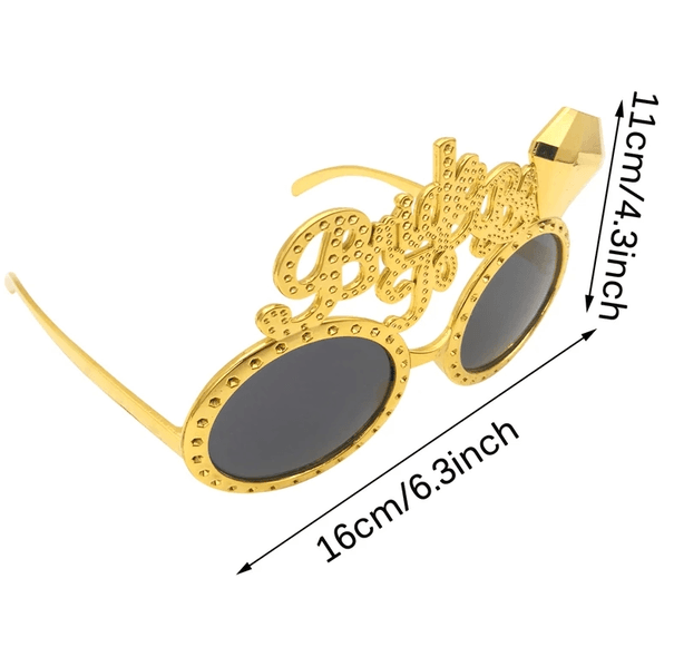 YNT İthalat SM-SMR-D009-GOLD Altın Renk Bride To Be Yazılı Gelin Gözlüğü 15X10 Cm
