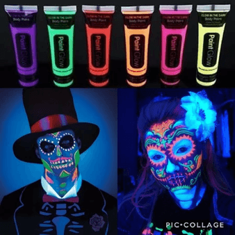 YNT İthalat SM-SMR-D051-6 Neonlu Glow Parti Yüz Boyası 6 Renk 6 Adet