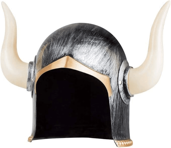 YNT İthalat SM-SMR-D330-1 Mega Boynuzlu Viking Ivar Kaskı Eskitilmiş Desen Gümüş Renk