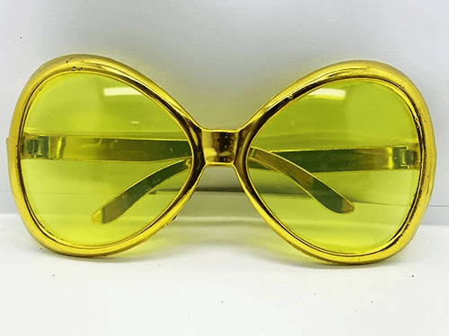 YNT İthalat SM-SMR-D338-GOLD Altın Renk Yeşilçam Nostalji 80Li Yıllar 90Lı Yıllar Parti Gözlüğü  7X16 Cm