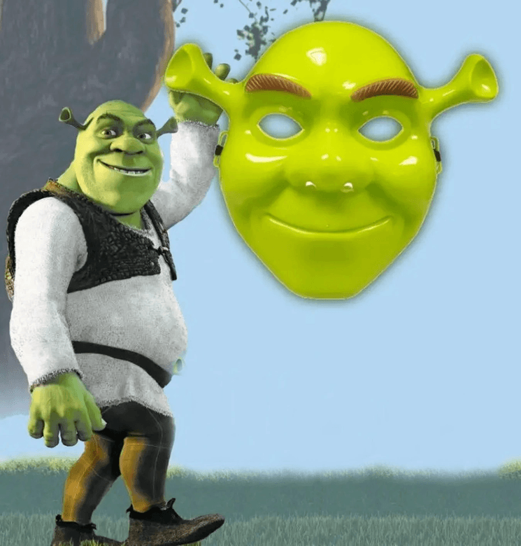YNT İthalat SM-SMR-E059 Yeşil Shrek Maskesi 21X25 Cm
