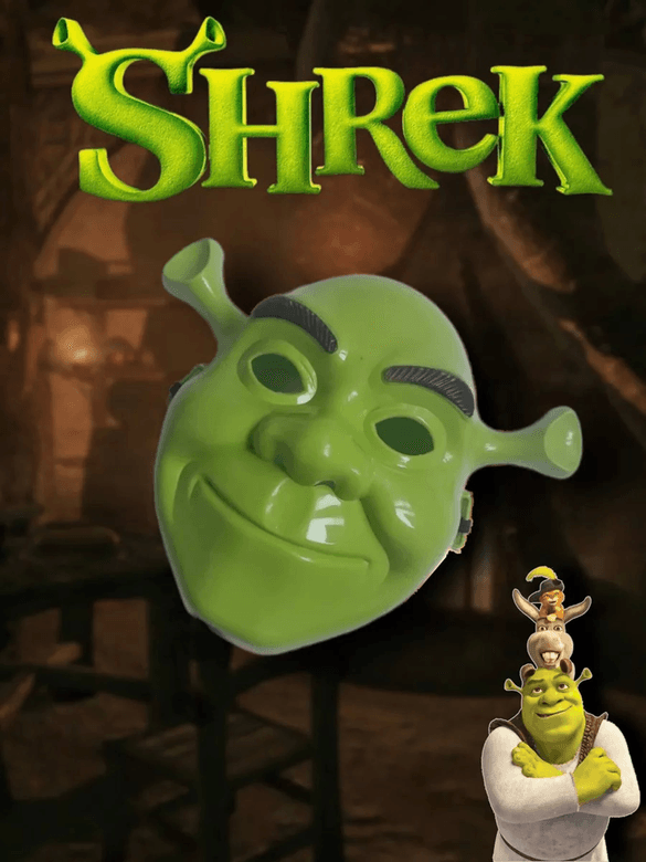 YNT İthalat SM-SMR-E059 Yeşil Shrek Maskesi 21X25 Cm