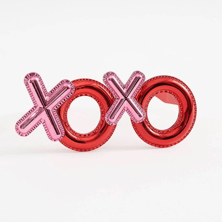 YNT İthalat SM-SMR-E184-K Kırmızı Renk Xoxo Yazılı Parti Gözlüğü 17X7 Cm