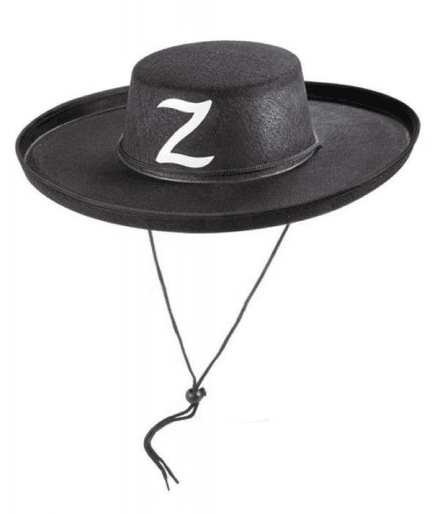YNT İthalat SM-SMR0358-E103 Z Logolu Çocuk Boy Bağcıklı Zorro Şapkası