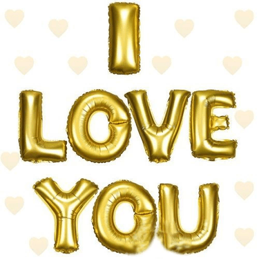 YNT İthalat SM-SMR0362-GOLD I Love You Folyo Balon Altın Renk 35 Cm