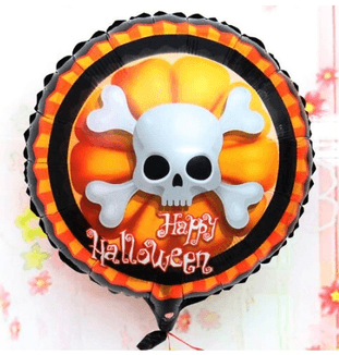 YNT İthalat SM-SMR0495-3 Halloween İskelet Kuru Kafa Folyo Balon 18 İnç