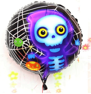 YNT İthalat SM-SMR0495-4 Halloween İskelet Hayalet Folyo Balon 18 İnç