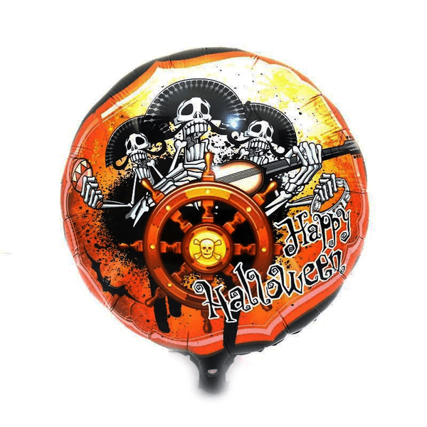 YNT İthalat SM-SMR0495-6 Kuru Kafalı Korsanlar Halloween Şekilli Folyo Balon 45 Cm