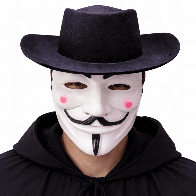 YNT İthalat SM-SMRE102G095 Vendetta Maske Ve Şapka Seti – Anonim Stil Parti Maskesi