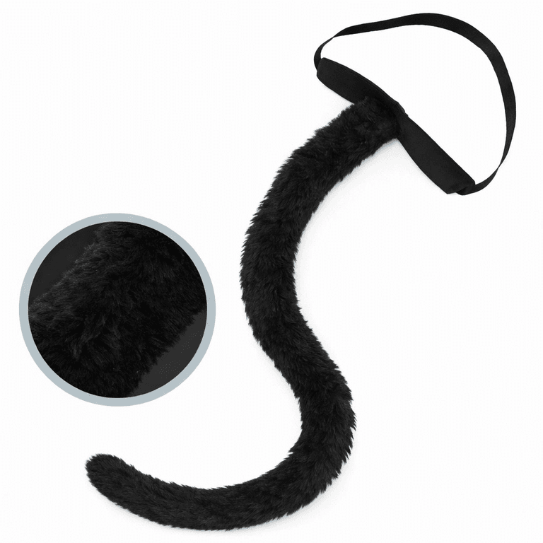 YNT İthalat SM-SMRG005 Siyah Peluş Kuyruk Şekil Verilebilir 70 Cm