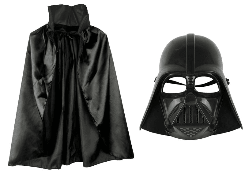 YNT İthalat SM-SMRG094-P Çocuk Boy Yıldız Savaşları  Wars Darth Vader Maskesi Ve 90 Cm Pelerin Seti Siyah